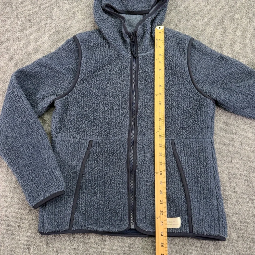 REI Co-op Jacket Womens Medium Blue‎ Aureum Sherpa Hoodie Full Zip 136956